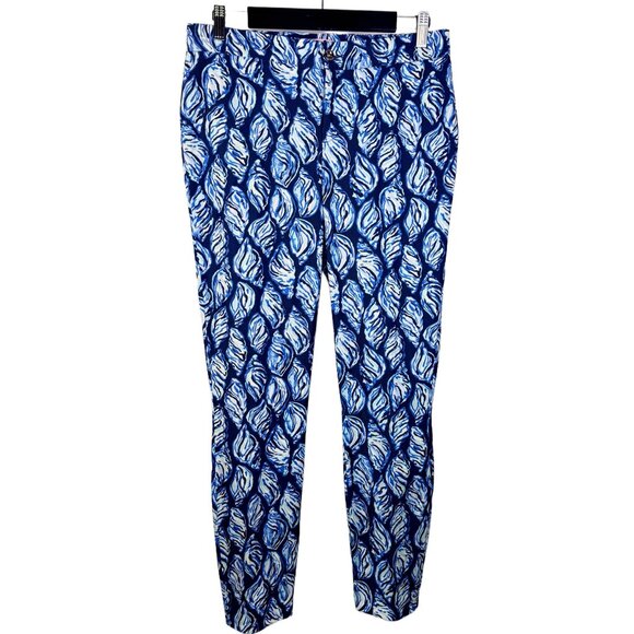 Lilly Pulitzer Pants - Lilly Pulitzer Keliani Blue Shell High Rise Skinny Jean| Blue & White | SIZE 10